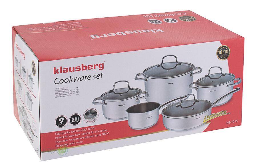 Komplet garnków stalowych Garnki Klausberg KB 7215 - pudełko