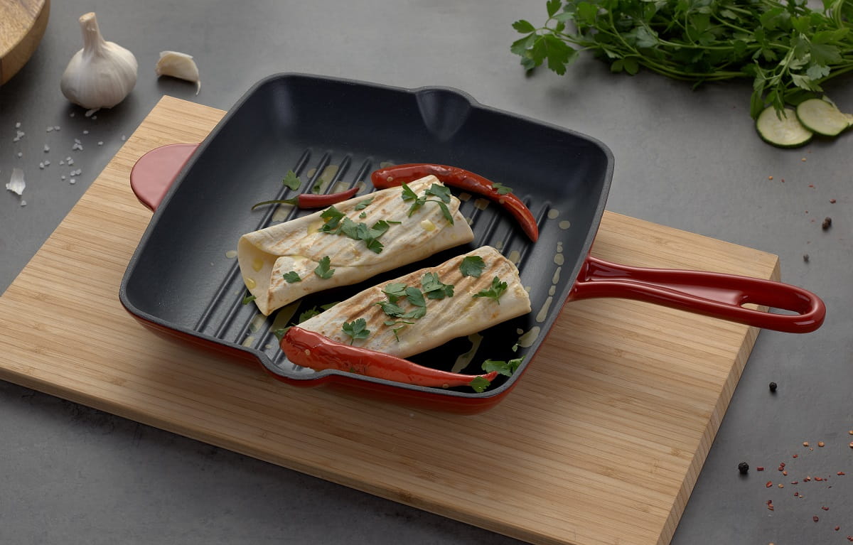 Patelnia grillowa żeliwna 26 cm z powłoką emaliowaną MG Home Immortale