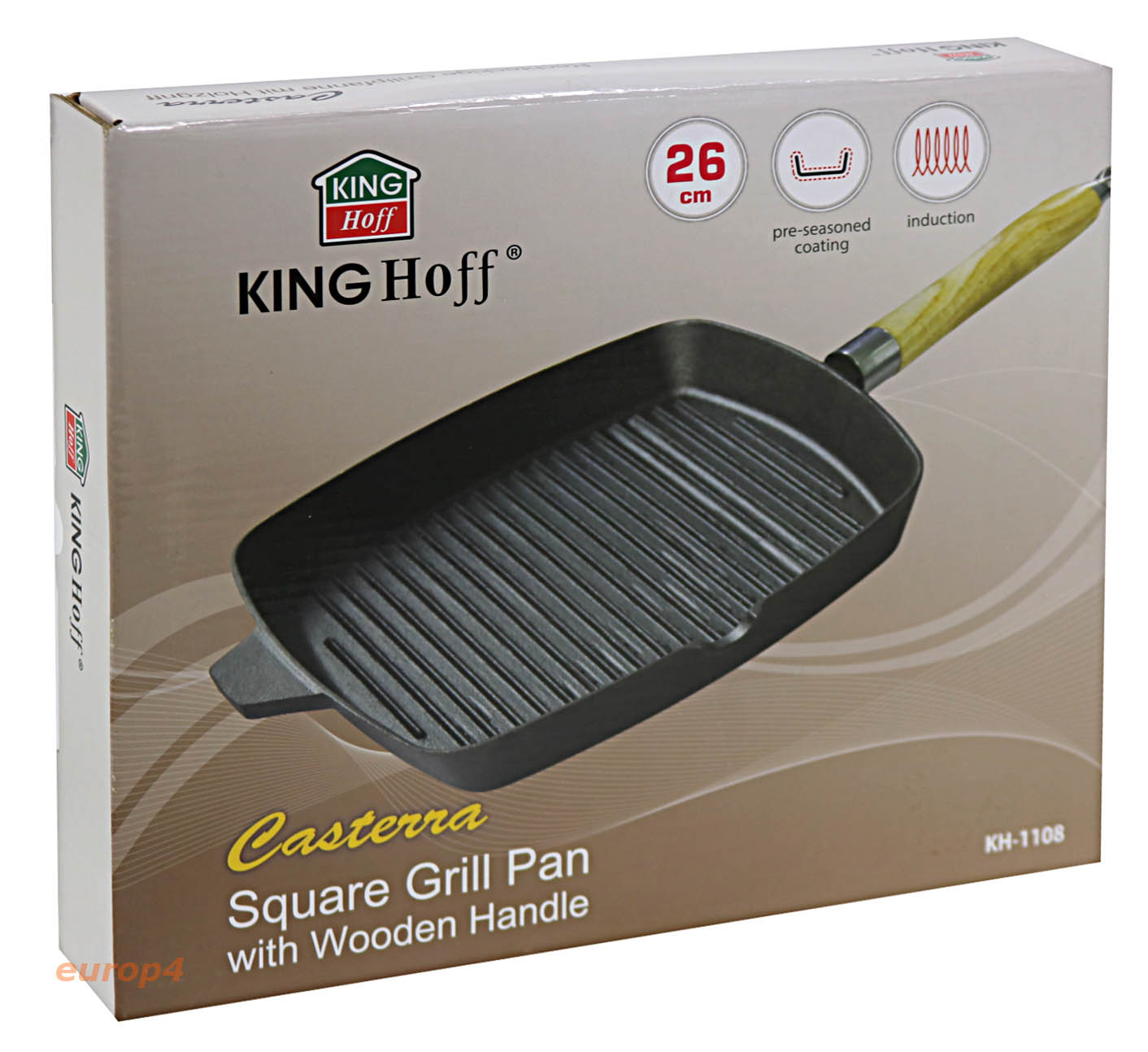 Patelnia KingHoff KH 1108 ŻELIWNA Grill ciężka Indukcja Gaz