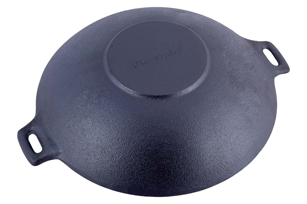 Żeliwny wok z pokrywką Kamille KM 4814V