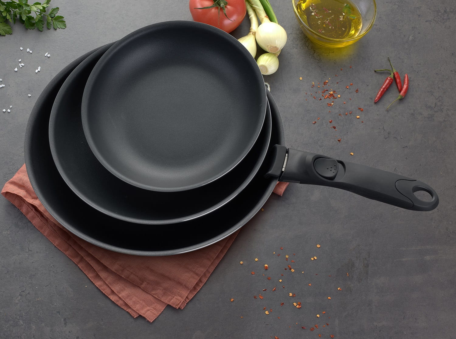 Zestaw 3 Patelni z odpinaną rączką MG Home Clever Kitchen
